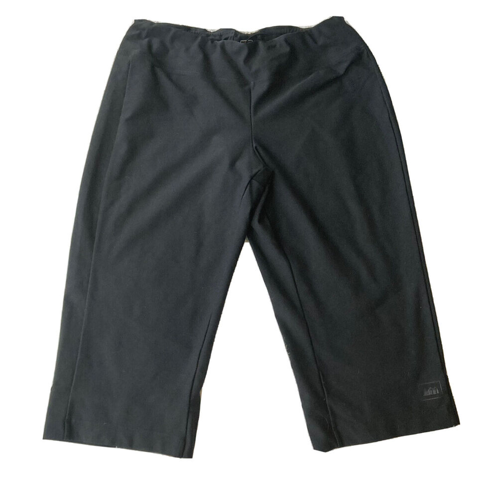 REI Leggings Sz L Womens Athletic Crop Capri Flare Black Workout Outdoors Casual